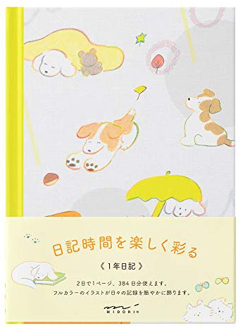 Midori 12885006 Tagebuch Hund Muster