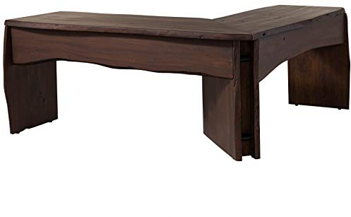 Massivmoebel24.de Eckschreibtisch Akazie 185x163x76 braun lackiert Pure Acacia #849