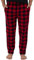 Fruit of the Loom Pantaloni pigiama in pile da uomo, Plaid di bufalo rosso., M