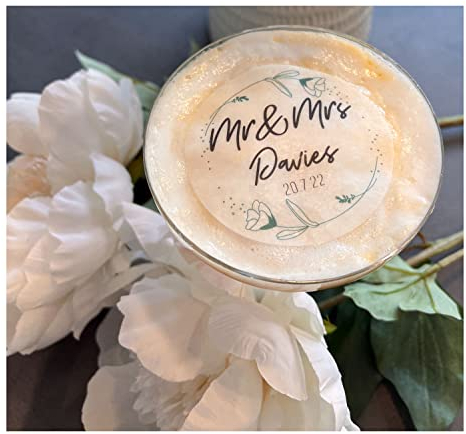 Personalised Wedding Design Edible Cocktail Drink Toppers x 1 Sheet (15 x 2 Inches, Wedding Flowers)
