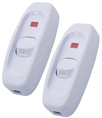 JMELEHW 2PCS Inline Apparecchio Interruttore Cavo Interruttore 10A 250V Cavo ON/OFF LED Interruttore Bipolare per Lampada da Comodino Lampada da Tavolo da Tavolo Cavo Elettrico
