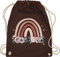 Turnbeutel Rucksack - Boho Tasche & Bohemian Kleidung - Regenbogen - Watercolor - Unisize - Braun - stoffbeutel blumen beutel stoff sporttasche sportbeutel stofftasche kinder baumwolle vintage