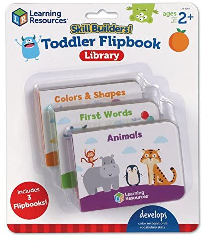Learning Resources Skill Builders! Småbarn Flipbook Library, 3 delar, ålder 2+, pedagogiska leksaker, alfabetslärning, småbarn läroböcker, småbarn aktivitetsbok