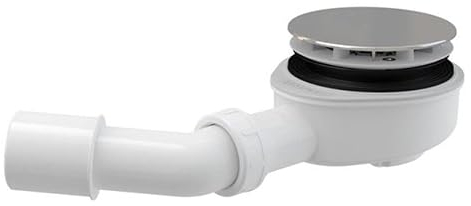 ECOLAM® Ablaufgarnitur für Duschwanne Dusche Siphon 90 mm Ablauf flach 65 mm Alcaplast A491CR