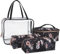 Emma & Chloe 4 Stück Kulturbeutel Set, Wasserdicht Zuhause, Reise Kosmetik Zug Koffer Make-up Taschen für Frauen mit Griff, Reißverschluss - 4 Make-up Taschen Set, Paris Je T'aime, Reisen