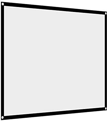 Pantalla de Cortina de Proyector Blanca Plegable Portátil Que No Se Arruga 4:3 con Orificios para Colgar, Adecuada para Películas de Camping Al Aire Libre, Proyección (72 Pulgadas)