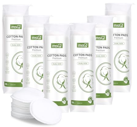 MSQ Wattepads aus 100% zertifizierter Bio-Baumwolle 600 Stück Wattepads aus Baumwolle Wattepads zum Abschminken