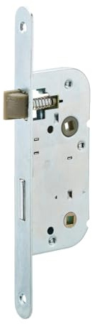 Serrure Encastrable pour Salle de Bain, Toilette, Axe 40 mm, Blanche, Bouts Ronds, Acier Robuste, Installation Facile, Sécurité Optimale, Design Élégant, Qualité Supérieure, SERRURERIE DE PICARDIE
