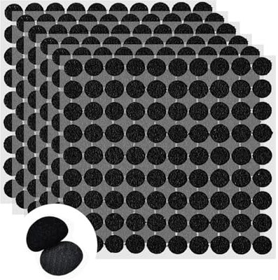 Nevoluxer Adhesivo Redondo 20mm - 540 Pares (1080 Pcs) Negro - Belcro Puntos Doble Cara para Bricolaje, Hogar y Oficina - Extra Fuerte y Reutilizable