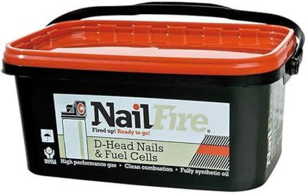 Nailfire Collated Ring Shank Nails - Trade Pack - Galvanised - Pack of 3000 with Fuel Cell - 2 (50mm) - 2.90 Gauge
