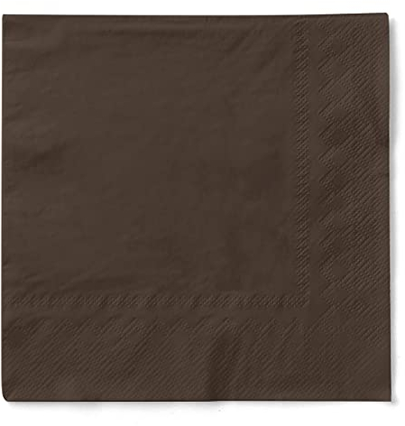 Mank Servietten aus Tissue 33 x 33 cm ¼ Falz | Kaffee Serviette | Basic | Uni | 100 Stück | praktische Einmal-Serviette für Gastronomie und Feiern | (Braun, 33 x 33 cm)