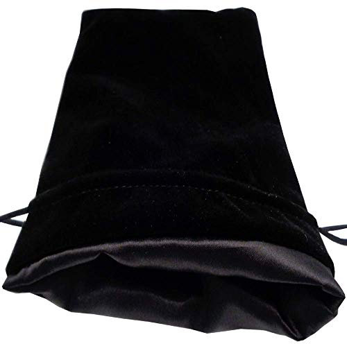 Black Velvet Dice Bag with Black Satin Lining (6''x8'')