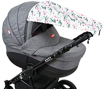 BABYLUX Sonnenschutz SONNENSEGEL für Kinderwagen Buggy UV Schütz (73. Blumen)