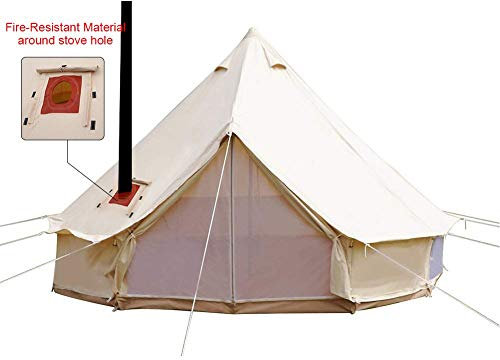 TentHome Tienda de Campaña 6-8 Personas Grande Altas, Tienda Acampada Familiar Profesional 4 Estaciones, Camping Tiendas Yurta Mongolia Invierno Algodón, Impermeables, Anti-UV, Tienda Glamping Lujo