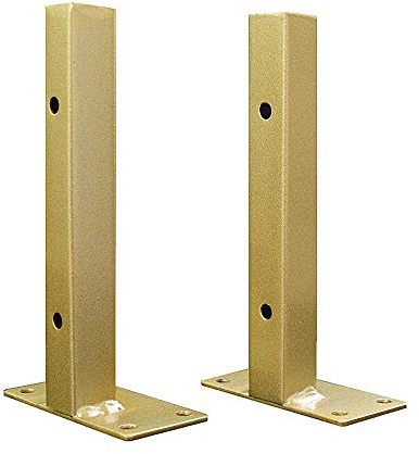 KaKaDz Goldene Regalhalterungen aus Schmiedeeisen, 2 x 2 cm, quadratisches Rohr, wandmontiertes Metall, dreieckige Halterung für Regale, Rahmen, Montageplatte 8 x 4 cm, 15 cm