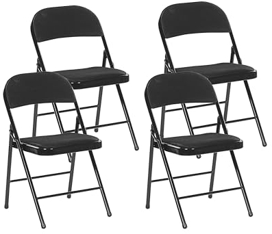 Beliani Konferenzstuhl klappbar 4er Set mit Lehne Mesh Schwarz modern Sparks