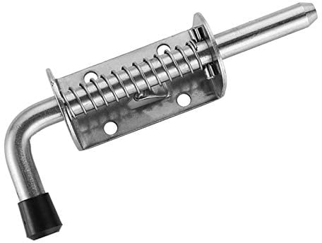 Amacoam Torriegel Federriegel Bolzenriegel Federbolzen Türriegel Rostfrei Gummigriff Wetterfest mit Federung Torriegel Schieber Türen Tore Tor Riegel Ø10 x 128 mm Silber