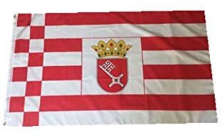 Stormflag Deutsche Bremen Flagge(90cmx150cm) Polyester Pongee 90g mit Ösen mit Doppelnadel genäht.