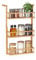 Relaxdays Gewürzregal, zum Hängen & Hinstellen, Küchenschrank, Arbeitsplatte, 3 Etagen, Bambus, Küchen Organizer, natur, 1 Stück