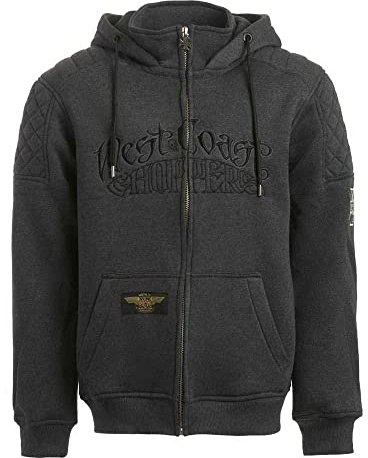 WEST COAST CHOPPERS Por Vida Zip Hoody Grey - Grey - X-Large