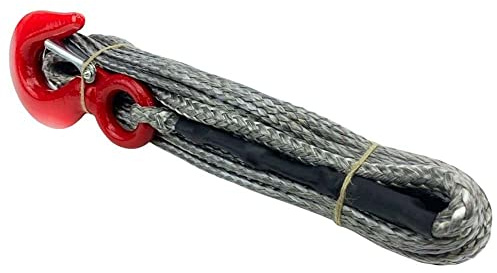 RopeServices UK 8mm Silver Dyneema SK75 Synthetic 12-Strand Winch Rope x 20m With Hook 4x4