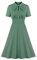 Wellwits Damen Schlüsselloch Fliege vorne 1940er Jahre Vintage Kragen Kleid, lichtgrün, 40-42