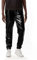 LucMatton Herren-Jogginghose, metallisch, glänzend, Disco-Party, elastische Hose, Schwarz , 36-41
