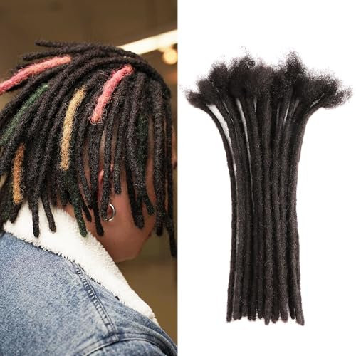 Extensions de cheveux humains Dreadlock 0.6cm dread locks cheveux 100% faits à la main extension de cheveux humains Dreadlock (6 Pouces,60pcs/Pack)
