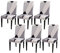 Vivi Idee Stuhlhussen 6er Set Stuhlbezug Elastische Waschbar Spannbezug für Esszimmerstühle Schwingstuhl Bezug Hochzeit Büro Bankette Partys Deko (6, Schwarz-weiß-grau)