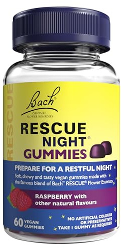 Rescue Night Gummies | Natural Bedtime Support | Bach Original Flower Essences | 60 Vegan Raspberry Flavoured Gummies | Help Prepare for Restful Sleep