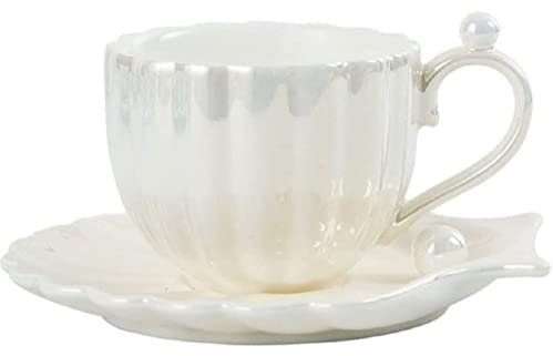 FülleMore Cappuccino Tasse Kaffeetasse mit untertasse aus Porzellan Espressotasse Set Teeservice Kaffeeservice für Cappuccino,Latte,Espresso,Mokka,Tee (Weiß)