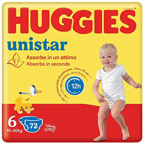 Huggies Unistar Windeln, Größe 6 (15-30 kg), 72 Stück