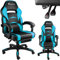 TecTake® Chaise Gaming Chaise de Bureau Fauteuil de Bureau Fauteuil pivotant Design avec Coussin Lombaire, Chaise Ergonomique, Fauteuil avec Accoudoirs, Roulette, Hauteur réglable, Teletravail
