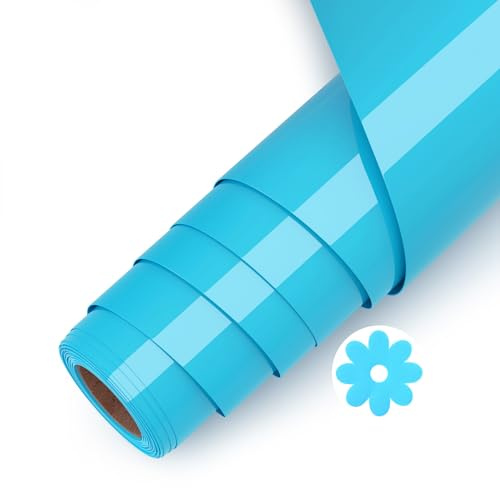Asoway Plotterfolie Textil Blau 3D Puff Vinylfolie HTV 25 X 244cm | Flexfolie Plotter Textil für DIY Kleidung, Mützen, Hosen, andere Stoffe, Leicht zu schneiden und zu jäten