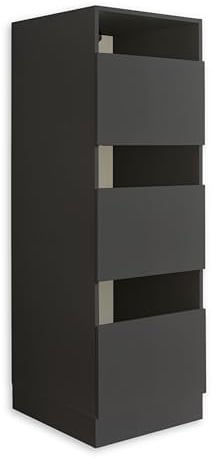 LAUNDREEZY Wäscheschrank für Schmutzwäsche, Anthrazit - Wäschesammler Schrank mit 3 Fächern für die Waschküche - 50 x 162 x 67,5 cm (B/H/T)