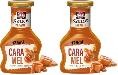 Schwartau Dessert Sauce Caramel, zum Verfeinern von Desserts und Eis, 2x125ml