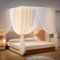 Beyeutao Moskitonetz Betthimmel 180 x 200 cm Gold Baldachin Bettzelt Betthimmel Mädchen Babybett Kinder Himmel Baldachin Kinderzimmer Himmelbett mit Betthimmel Rahmen.