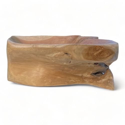 FaHome Lavabo exclusif en bois de racine de teck fait à la main - Des accents uniques, luxueux et naturels pour votre salle de bain (7: 42x40x19)