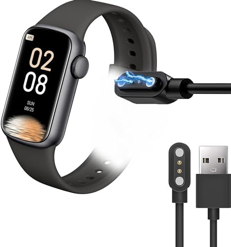 Lamshaw Compatible with IMFRCHCS B6 Fitness Tracker Charger, Magnetic USB Charging Cable Replacement Charger Cable Compatible with IMFRCHCS B6 1.47 Fitness Tracker (Black)