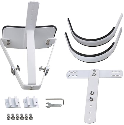 Yibuy Professioneller Doppel-Marschtrommelträger aus weißem Stahl mit Gurt für 20,3 cm / 25,4 cm Trommel