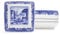 Spode Blue Italian Square Dishes | Set of 4 Small Serving Dishes for Dips, Sauces and Condiments | 3 Inch Bowls made of Fine Porcelain | Microwave and Dishwasher Safe