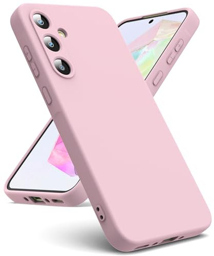 Oududianzi - Cover Compatibile con Samsung Galaxy A35 5G [Silicone Liquido] [Interno in Microfibra] Gomma Gel di Silicone Liquida Antiurto Custodia Cover Samsung A35 5G - Rosa