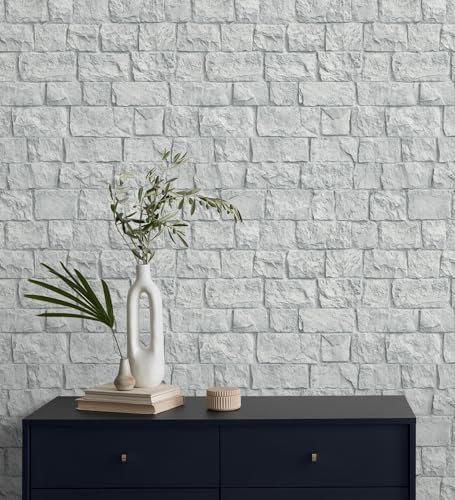 GAULAN - 500682656 Papier Peint Vinyle Lavable Effet Mur de Briques en Pierre Naturelle texturé en Relief pour Mur Salon Cuisine Bain Chambre Couloir - Échantillon DIN A4