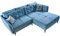 Riess Ambiente Design Ecksofa MARRAKESCH 245cm Aqua blau Samt Metallfüße inklusive Kissen Eckcouch Couch Sofa Wohnlandschaft Samtsofa Samtcouch