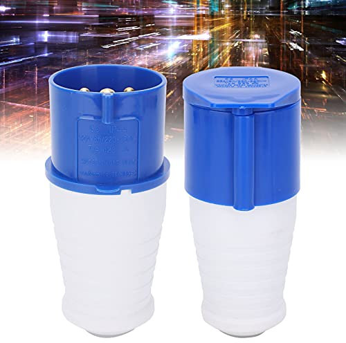 2 PCS 32 Amp 3 Pin Plug Socket Connector, Plug Connector Adapter, IP44 Waterproof Plug And Socket Cable Connector 220‑250v, Extension Cord Ends Male And Female Locking Plug Socket Connector