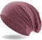 Hatstar® Klassische Slouch Long Beanie Mütze | leicht und weich | für Damen und Herren | Übergangsmütze für Frühling und Sommer (Jeans rot meliert)