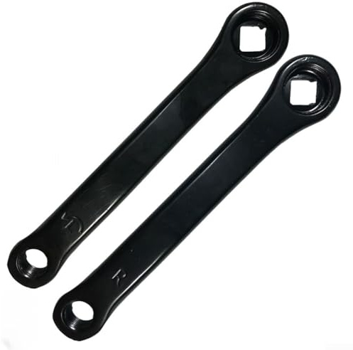 Bras de manivelle en trou carré, 1 paire de manivelles de vélo gauche et droite 152 mm Manivelle en laminé vélo à vitesse unique pour vélo d'appartement pédalier, accessoires de vélo de fitness