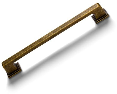 Yagman Q-AB160-5 Schrankgriffe aus antikem Messing, 160 mm, Lochmitte, Küche, Retro-Griffe für Möbel und Schubladen, Vintage-Stil, quadratisch, Kommodengriffe, Bauernhausknöpfe, Schubladengriffe,