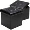 Casaria® Hocker mit Stauraum 2er Set Schwarz Faltbar Deckel Kunstleder Gepolstert 38x38cm Schlafzimmer Wohnzimmer Flur Sitzhocker Fußhocker Polsterhocker
