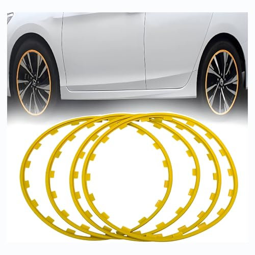 Schutzzierring FüR Autoreifen für Aixam Evolution,Felgenschutz,Rim Protector Guard,Felgenschutz FüR RäDer,Schützt Radnaben vor Kratzern und Stößen 4 Stück